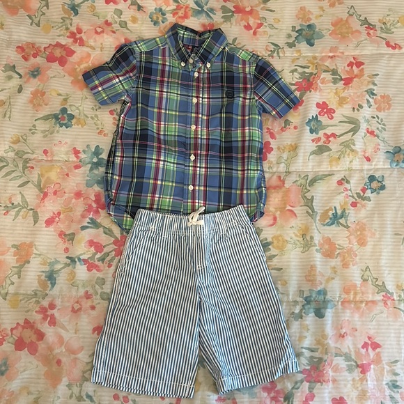 Ralph Lauren 4T Collection. 5 SS Plaid Shirts. 1 Polo. 8 total items. - Picture 7 of 8